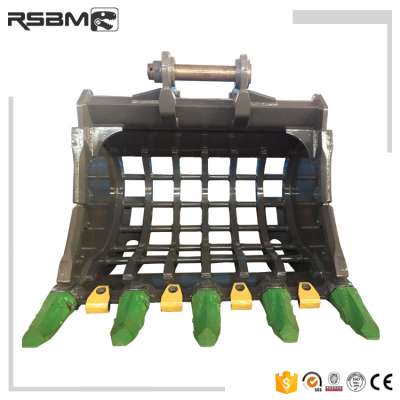 EX200 excavator sift bucket with 120*120mm grid